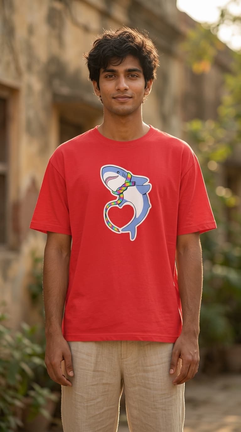 Shark Pride — Fierce Oversized Bio-Wash T-Shirt | Street Pride Tee 0