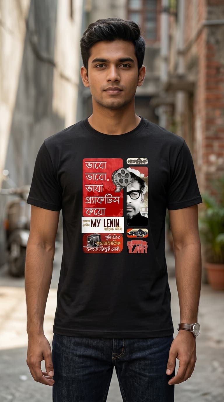 “ভাবো ভাবো ভাবা প্র্যাক্টিস কর” Bengali Quote T-Shirt –Premium Cotton Regular Fit Teees 1