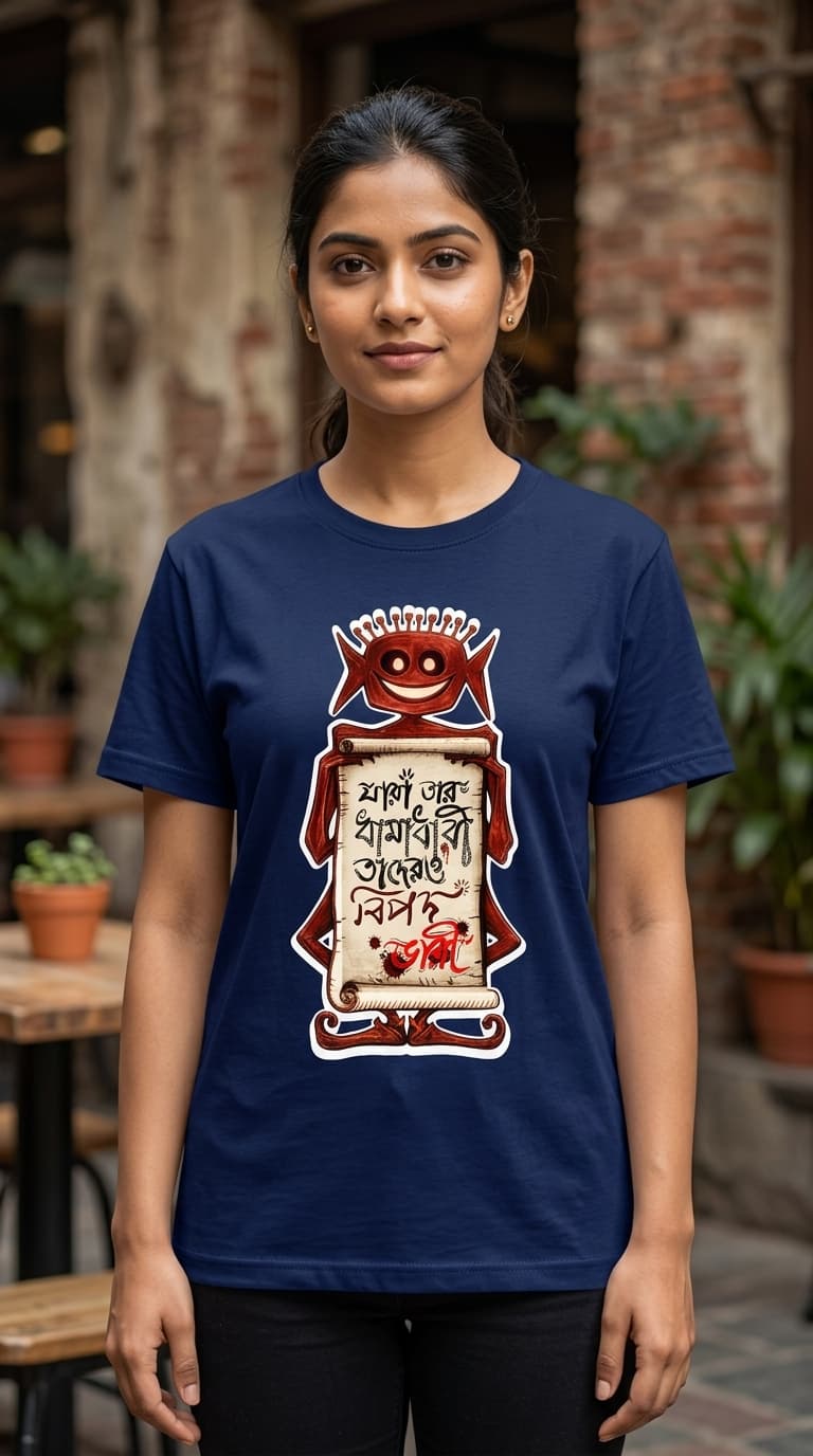 “যারা তার ধামাধারী” Inspired Bengali Graphic T-Shirt – Premium Cotton Regular Fit Tee 1