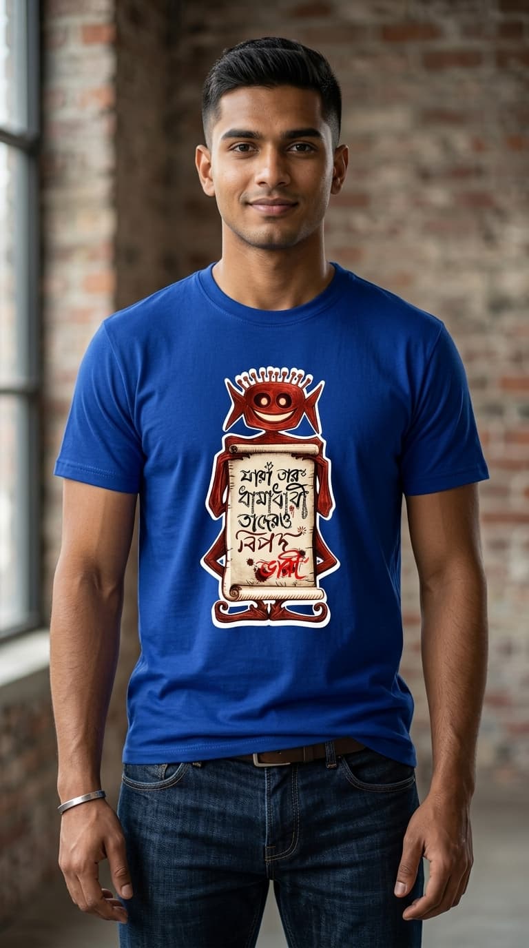 “যারা তার ধামাধারী” Inspired Bengali Graphic T-Shirt – Premium Cotton Regular Fit Tee 0