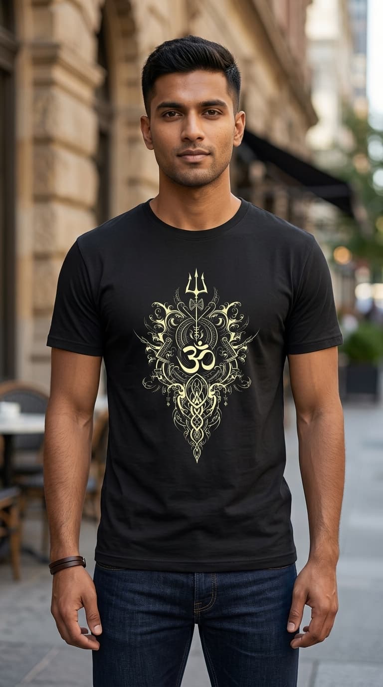 Om (π) Spiritual Graphic T-Shirt β Premium Cotton Regular Fit Sacred Symbol Teees 0