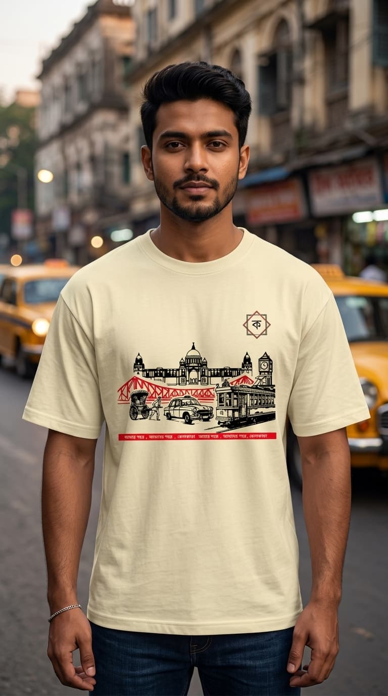 Kolkata Lover Bengali Graphic T-Shirt – Premium Cotton Regular Fit Tee 0