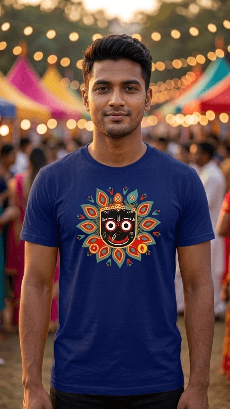Mandala Art Jagannath | Premium Bio-Wash Cotton Spiritual Tee 1