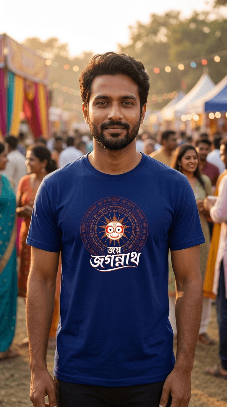 Jai Jagannath — Devotional Typography Graphic T-Shirt | Premium Bio-Wash Cotton Casual Spiritual Tee 0