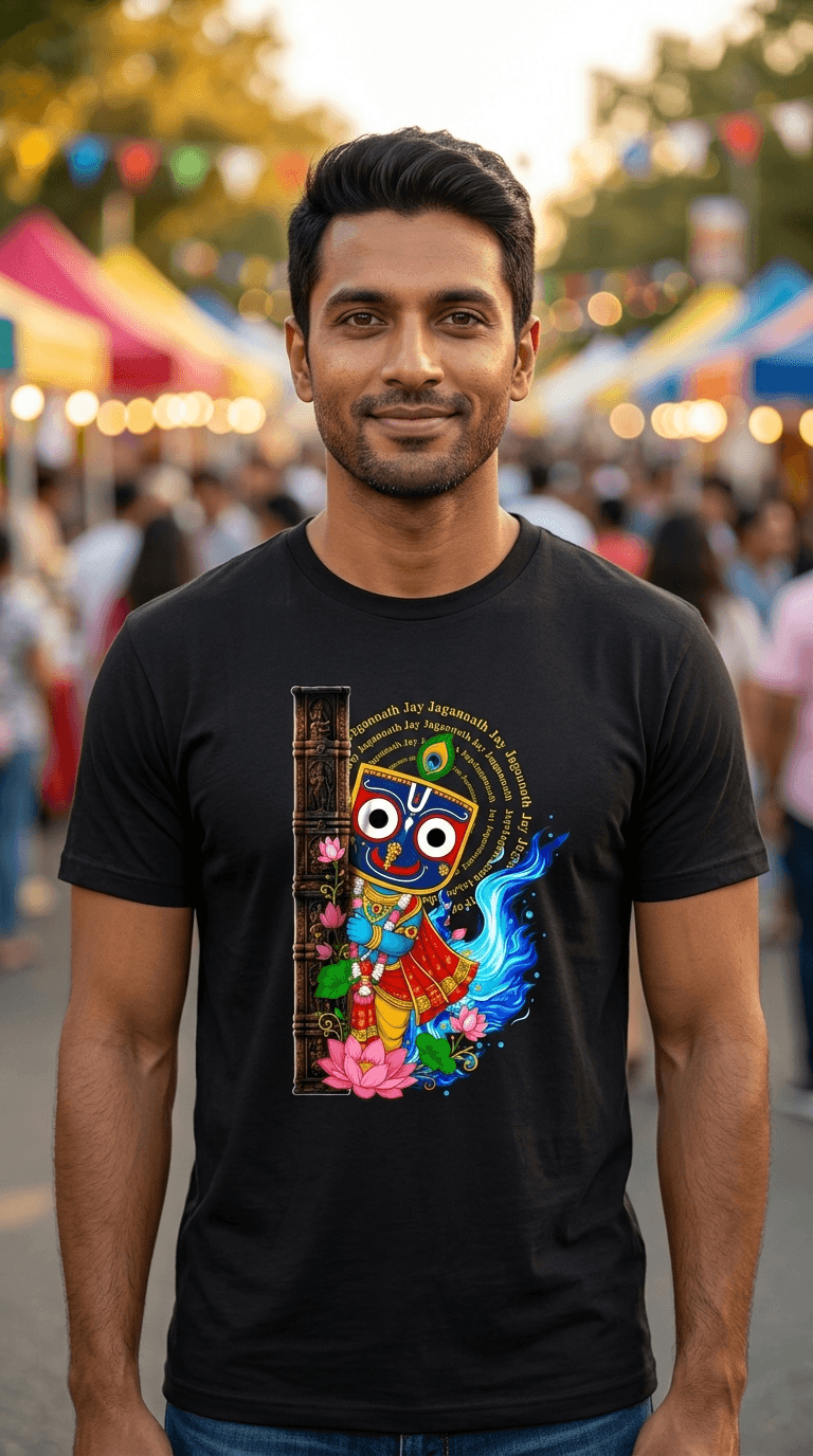 Jai Jagannath Devotional Graphic T-Shirt | Premium Cotton Spiritual Tee 1