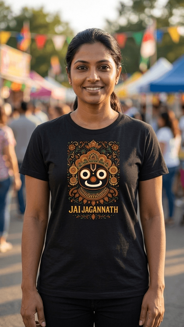 Jagannath Graphic T-Shirt – 180 GSM Premium Cotton Regular Fit Spiritual Tee 0