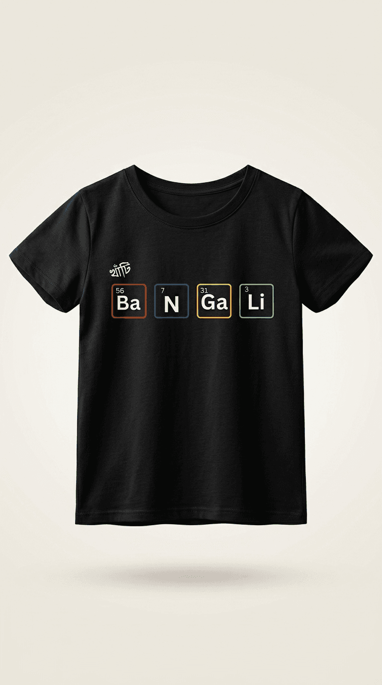 খাটি বাঙালি — Pure Bengali Identity Graphic T-Shirt | Premium Cotton Bengali Pride Casual Tee 0