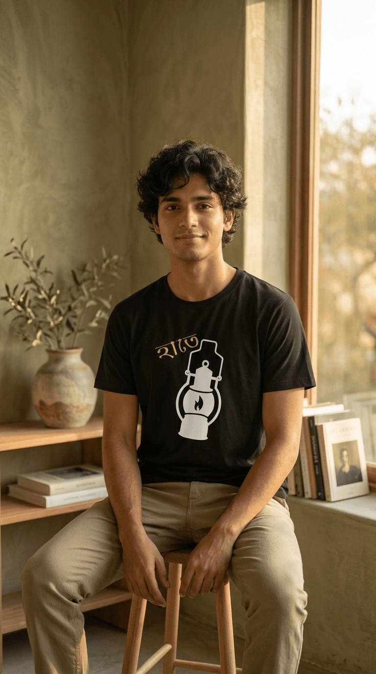 হাতে হ্যারিকেন — Bengali Humour Graphic T-Shirt | Funny Hyperactive Chaos Tee | Premium Cotton 0