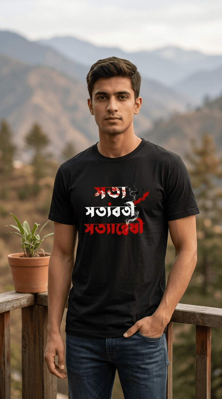 সত্য,সত্যবতী,সত্যান্বেষী Premium Cotton Tshirt 0