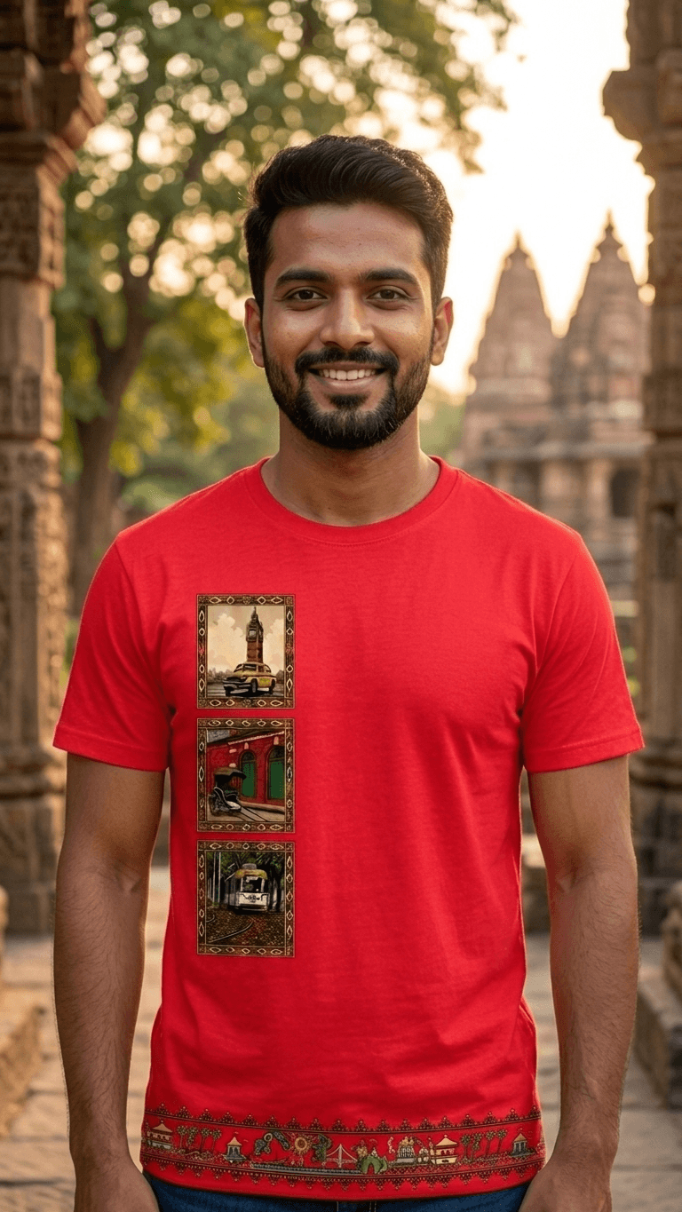Kolkata Heritage Printed Tee – Premium Cotton 0