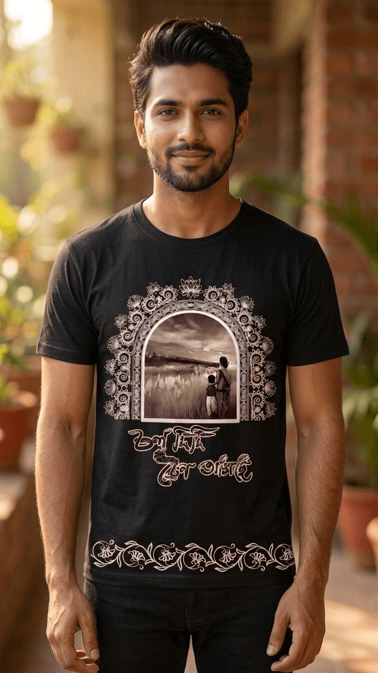 অপুর সংসার iconic Moment bengali T-shirt 1