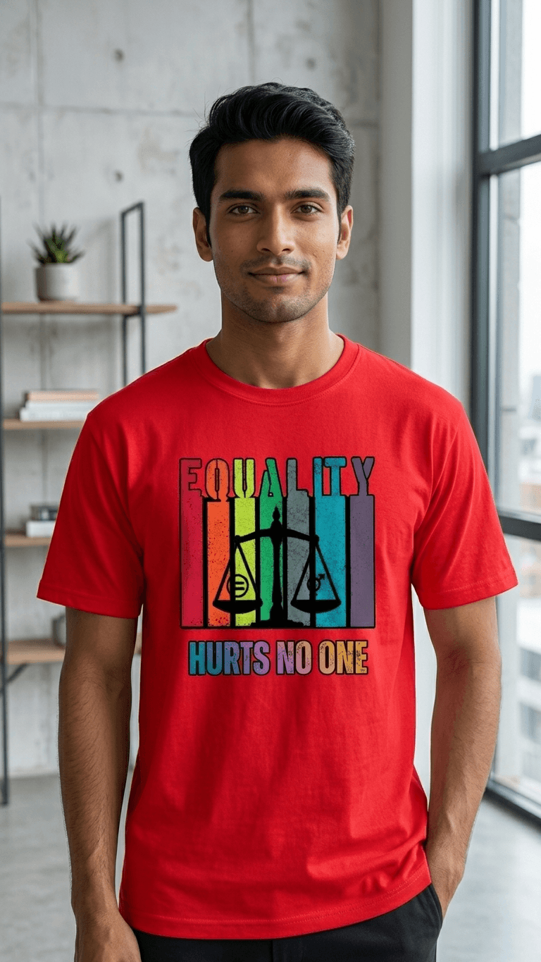 Equality Pride Typography T-Shirt | LGBTQ+ Statement Tee | Oversized 0