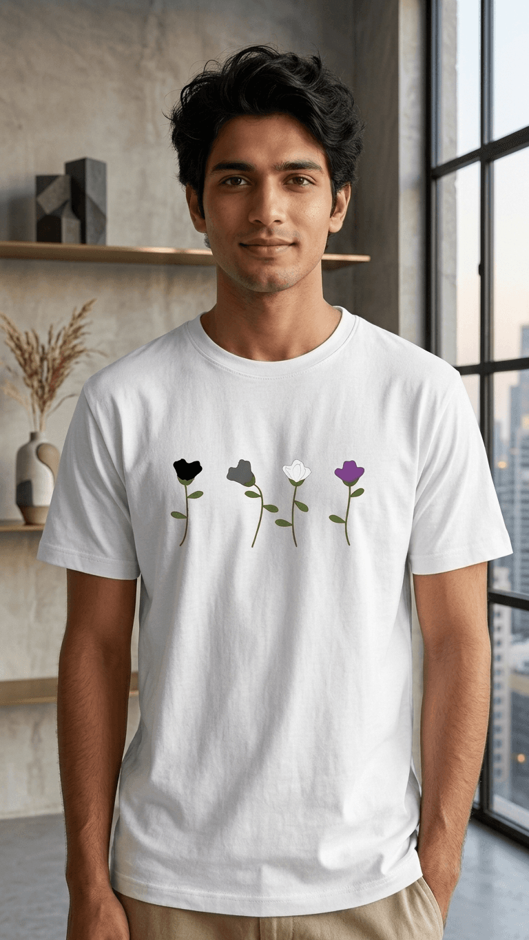 The Ace Florets — Asexual Pride Floral T-Shirt |Coolteees Teee 0