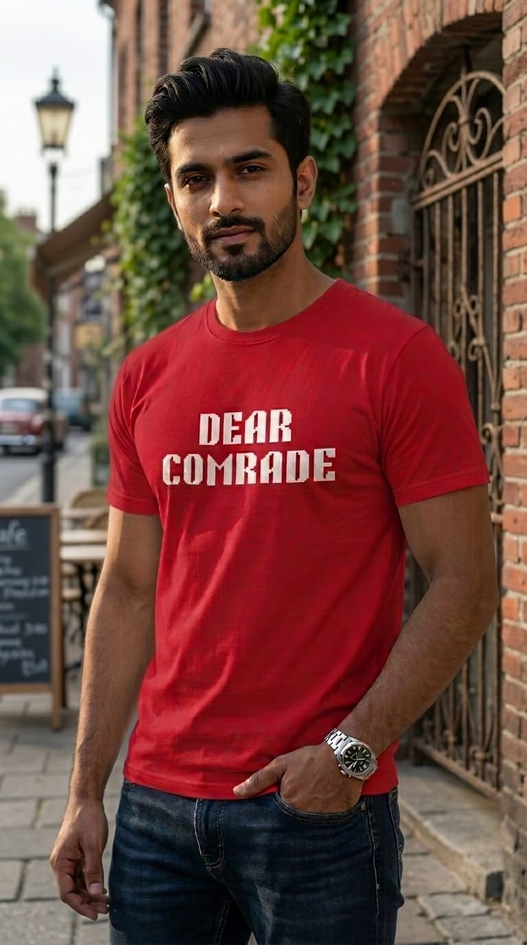Dear Comrade Graphic T-Shirt – Premium Cotton Red Round Neck Statement Tee 0