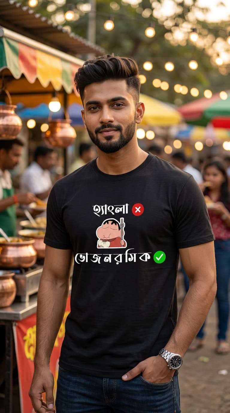 VojonRosik/ভোজনরসিক Shinchan Street Style Graphic T-Shirt – Premium Cotton Teees 0
