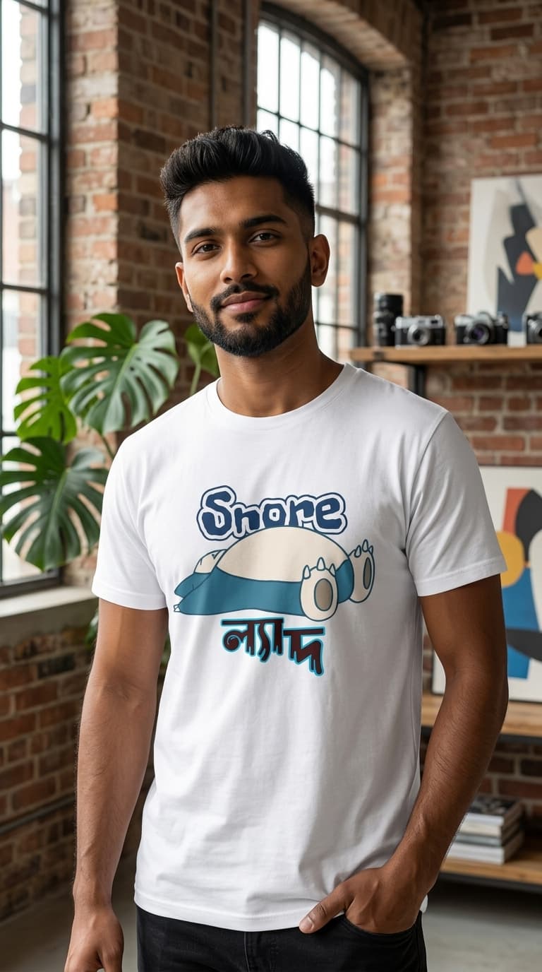 Snore Mode Graphic T-Shirt – Cute Lazy Cat White Tee 1