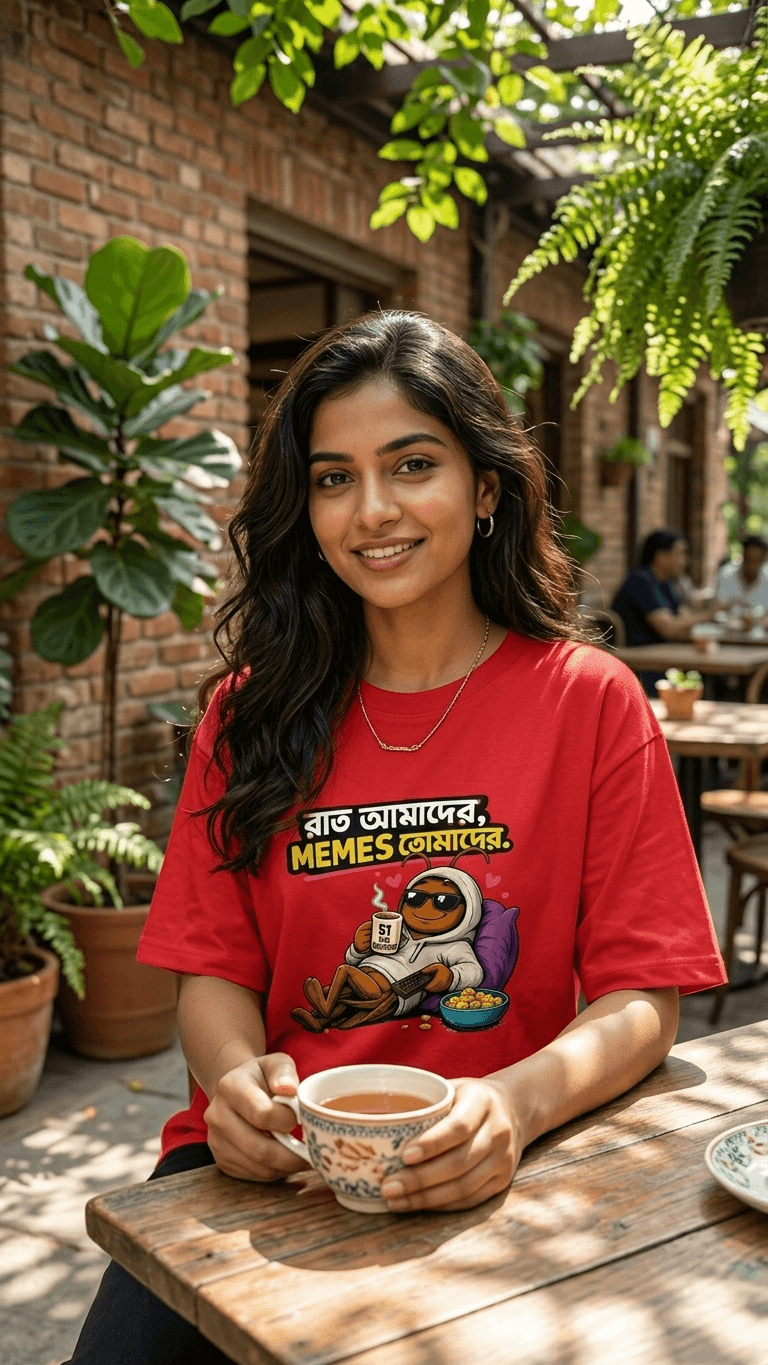 রাত আমাদের, Memes তোমাদের Cockroach Oversized T-Shirt – Premium Cotton Streetwear Graphic Teees 0