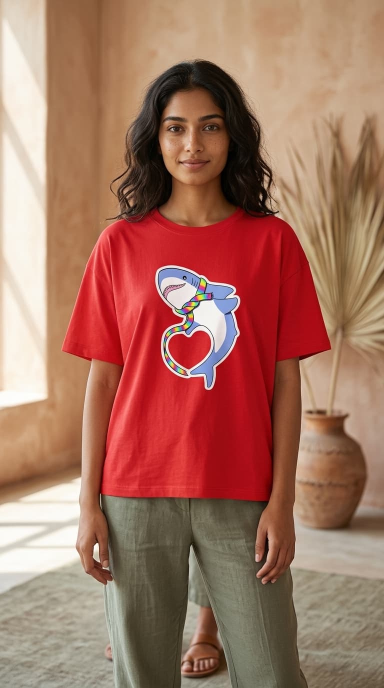 Shark Pride — Fierce Oversized Bio-Wash T-Shirt | Street Pride Tee 1